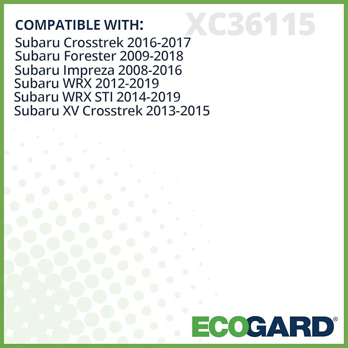 ECOGARD XC36115 Cabin Air Filter Fits 2009-2018 Subaru Forester, 2008-2016 Impreza, 2013-2015 XV Crosstrek, 2016-2017 Crosstrek, 2015-2021 WRX, 2013-2021 WRX STI, 2013-2016 XV (Pack of 6)