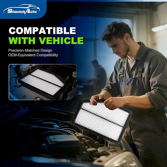 Engine & Cabin Air Filter Set for 2015-2016 Honda CR-V CRV 2.4L - Activated Carbon - Automotive Replacement Accessories #17220-5LA-A00 CF10134