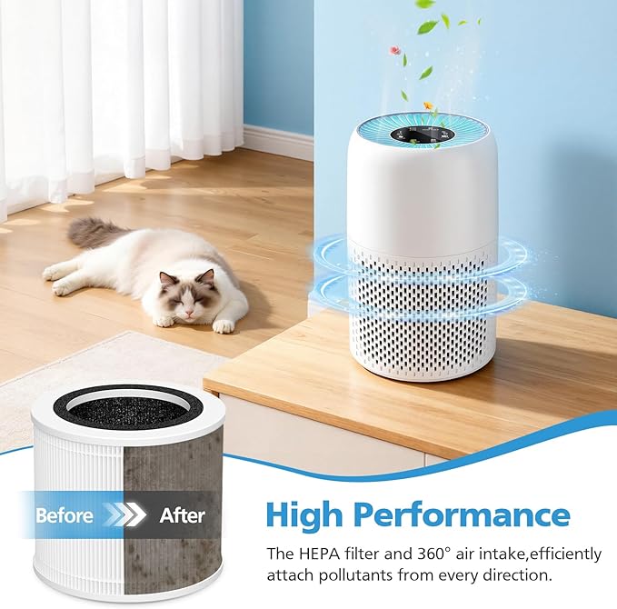 2-Pack AP100 AP102 Replacement Filter Compatible with AromaRoom AP100-A, AP100-B, AP100-C, AP102 & Core Mini Air Purifiers, 3-in-1 H13 HEPA and Activated Carbon Filter, White