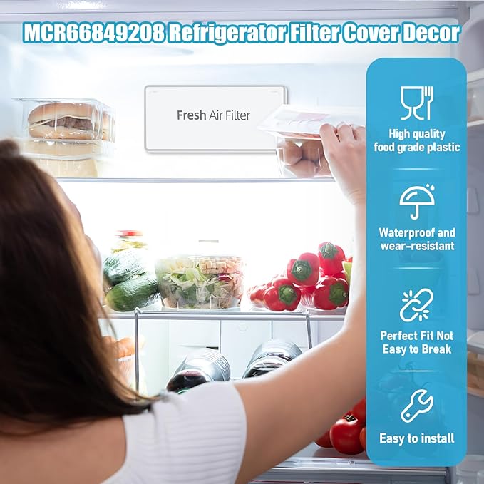 MCR66849208 & MCR66849219 Refrigerator Air Filter Cover Decor – Compatible with LG LMRS28596D, LMXS28626S, LFXS28968D Replaces 4957379, AP6892370, PS12085698, ACW75477501, MCK703881