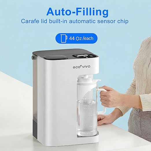 Mate 3 UV Reverse Osmosis Water Filter Countertop, 3:1 Pure to Drain, Autofill Pitcher, No Installation Water Purifier, Portable 9 Stage RO Water Filtration with Remineralization, Self-Cleaning, White