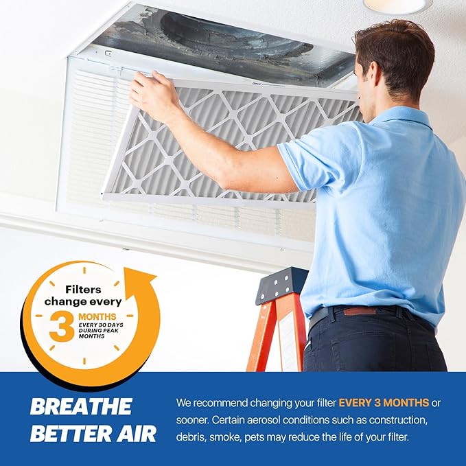 BNX TruFilter 20x20x1 MERV 10 (2-Pack) AC Furnace Air Filter - MADE IN USA - Pleated Air Conditioner HVAC AC Furnace Filters - Removes Odor, Mold, Bacteria, Smoke
