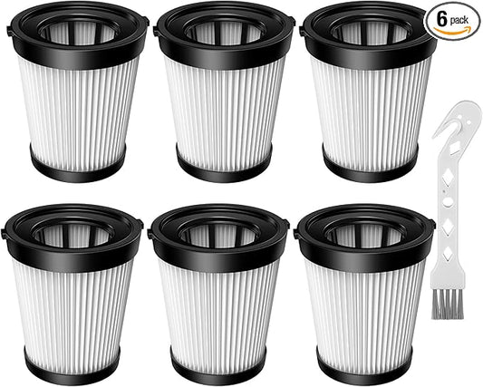 6 Pack FSV001 Filter Compatible with Fabuletta FSV101, FSV001, Girnoor G160&G165, Afoddon A300, Lubluelu 202, Oraimo OSV-102/225A, Besswin W26 Cordless Stick Vacuum Cleaners, Nequare Vacuum S181