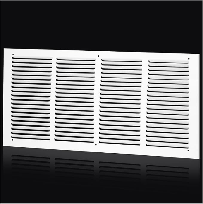 24"Wx10"H Duct Opening Return Air Grille,Air Return Vent Cover Grill for Sidewall and Ceiling,Solid Steel AC Vent Cover HVAC Cold Air Intake Grille Without Filter House,Outer Dimension:25.75WX11.75"H