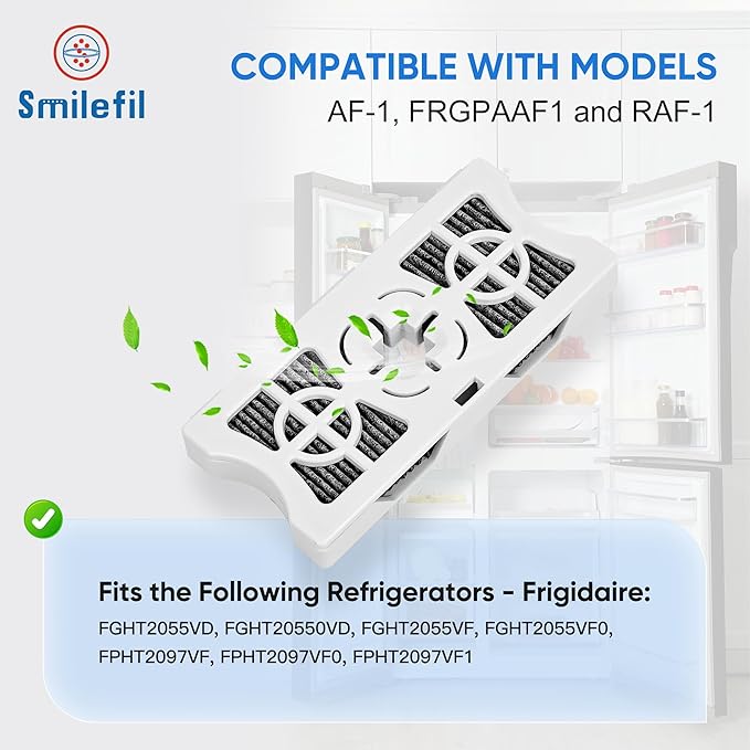 Smilefil 6 Pack AF-1 RAF-1 Replacement Refrigerator Air Filter Fits for Frigidaire FRGPAAF1 PureAir Air Filter AF-1, FRGPAAF1, RAF-1