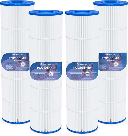 Future Way CCP420 Pool Filter Cartridges Replacement for Pentair Clean & Clear Plus 420, Replace Pentair R173576, Pleatco PCC105-PAK4, 420 sq.ft, 4-Pack