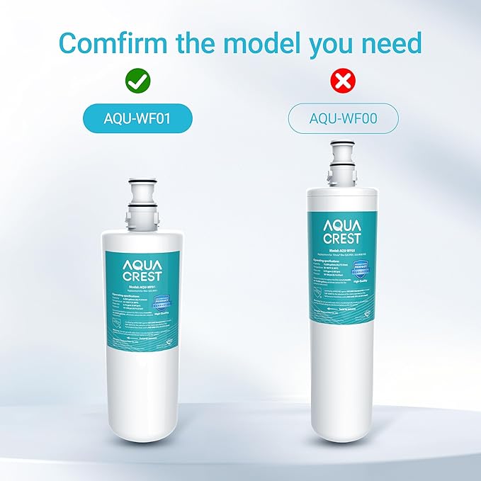 AQUA CREST 3US-AF01 Under Sink Water Filter, Replacement for Standard Filtrete® 3US-AF01, 3US-AS01, Aqua-Pure AP Easy C-CS-FF, WHCF-SRC, WHCF-SUFC, WHCF-SUF Water Filter, NSF/ANSI 42 Certified, 2 Pack
