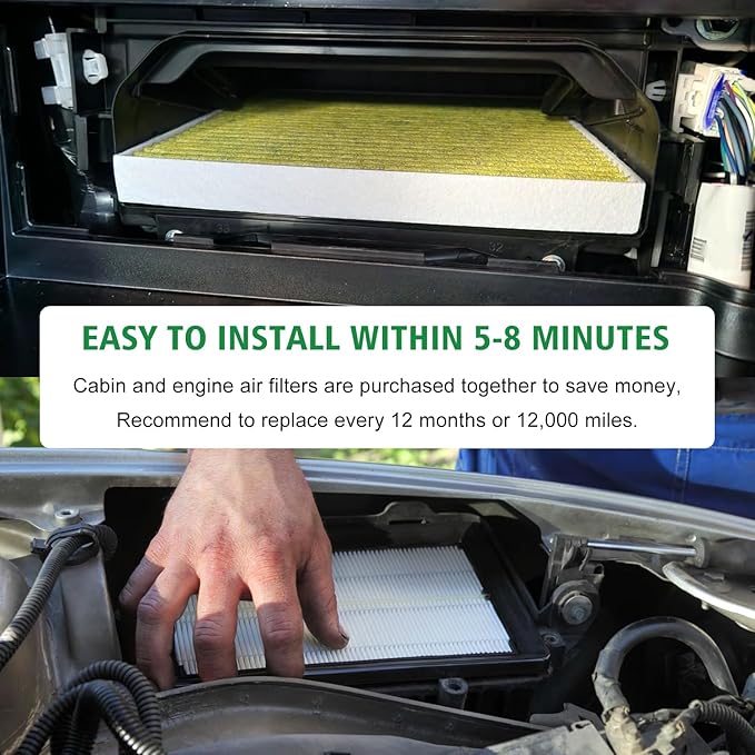 Capume 2PCS Cabin Engine Air Filter Kit Fits for 2020 2021 2022 2023 2024 2025 Palisade,97133-S8000,28113-A9100,8C79-AC000,CA11943,JMS80JM1943