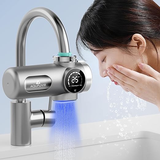 Faucet Water Filter, 3-Stage Filter with UV-C & Self-Powered Display, Dual Modes for Tap/Filtered Water, Safe for Food & Skin Fits 22/24/28mm and Circular Tap