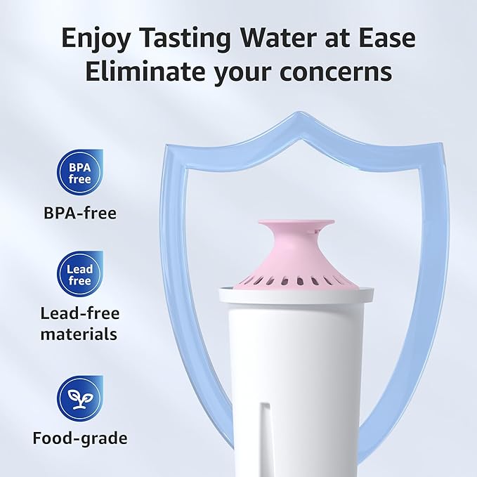 Overbest 7006-MG Magnesium Pitcher Water Filter, Replacement for Brita® Filter, Pitchers and Dispensers, Brita® Classic 35557, OB03, Mavea® 107007, and Amazon Basics® 10-Cup Pitcher, 6 Pack
