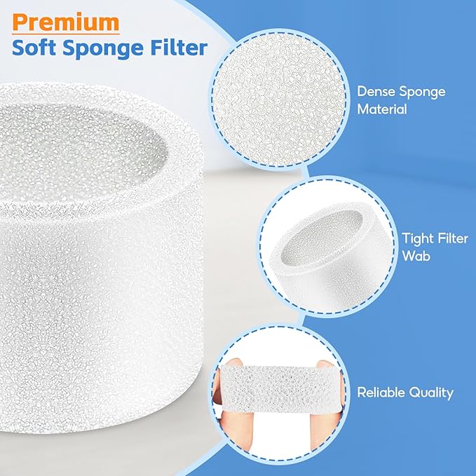 30-Pack Top Fill Humidifier Replacement Filters for Classic160, Dual150, Dual200S, Classic300(S), LV600S, OasisMist450S, Superior6000S, Clean Particles Improve Humidification Efficiency