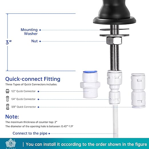 Sink Drinking Water Faucet, Sink Water Filter System, Suitable for Most Reverse Osmosis or Water Filtration Systems,Stainless Steel Reverse Osmosis Faucet for Kitchen Bar, Oil Rubbed Bronze