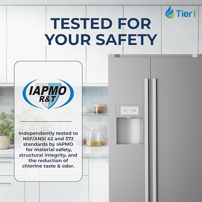 Tier1 RWF1031 WF2CB Refrigerator Water & Air Filter Combo | Replacement for PureSource2, EWF01, FC100, PAULTRA Fridge Filter - Lasts up to 6 Months | Easy Install | Odor Control | Great Tasting Water