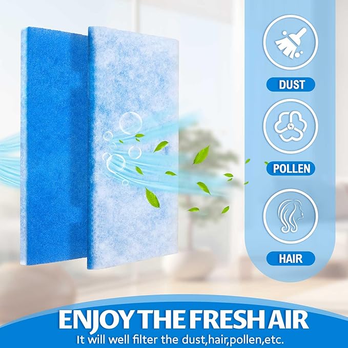 Ziliny 10 Pack RV AC Filters for Air Conditioner Vent 14 x 6 Inch RV Filters Replacement for Air Conditioner Vent Compatible with MERV 8 AC Filter(Rectangle with Hole)