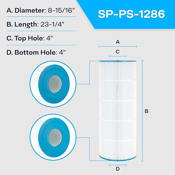 SpiroPure Replacement for Unicel C-8316 Pleatco PXST150 Filbur FC-1286 FC-1287 Waterway Plastics 817-0150N 817-0150P Hot Tub Spa Pool Filter Replacement Cartridge