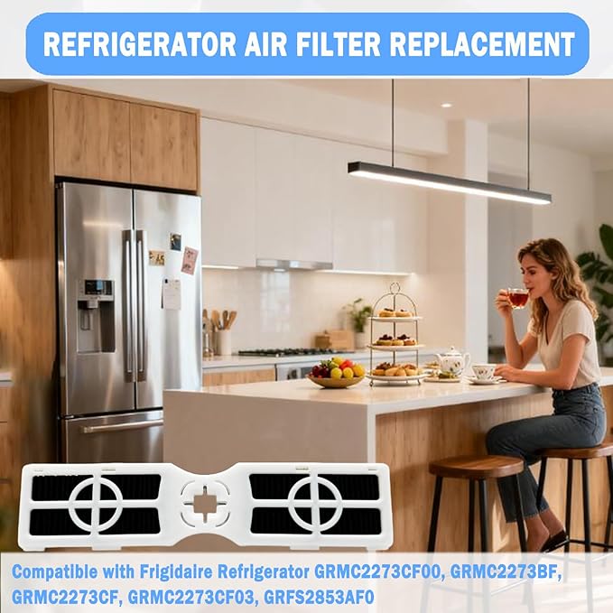 3 Pcs Refrigerator Air Filter Replacement Compatible with Frigidaire GRMC2273CF00, GRMC2273BF, GRMC2273CF, GRMC2273CF03, GRFS2853AF0