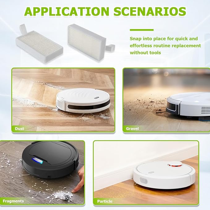 HEPA Vacuum Filters Replace for I-LIFE v3 v3s V3s pro v5 v5s v5s Pro I-LIFE Robot Vacuum Filters(pack of 10pcs)