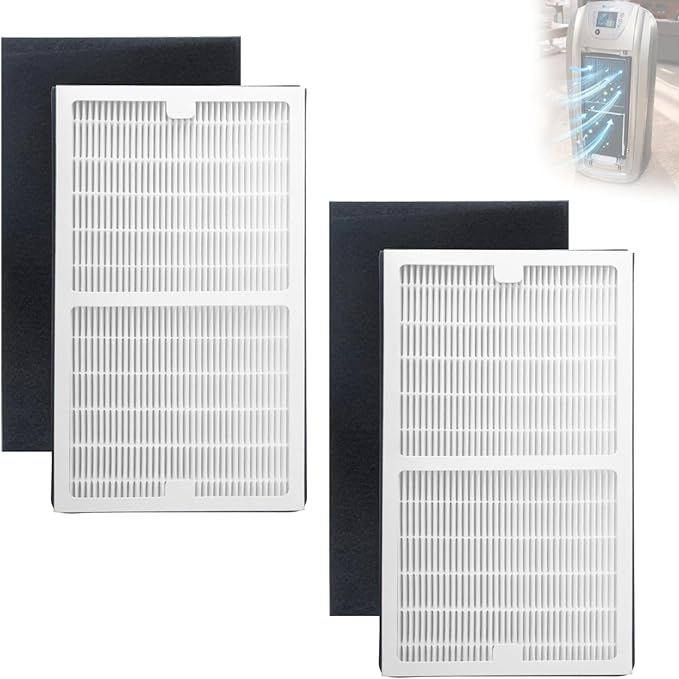 Gekufa Replacement Filters C Compatible with Idylis IAF-H-100C, IAP-10-200, IAP-10-280 Air Purifiers Include 2 Filters & 2 Carbon Filters