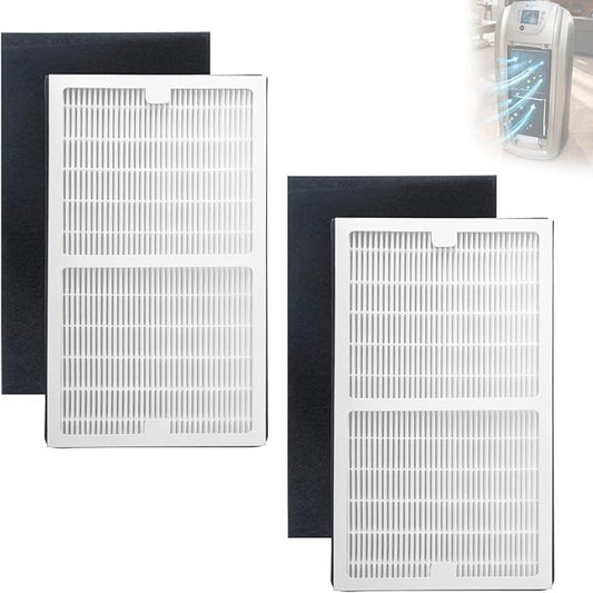 Gekufa Replacement Filters C Compatible with Idylis IAF-H-100C, IAP-10-200, IAP-10-280 Air Purifiers Include 2 Filters & 2 Carbon Filters