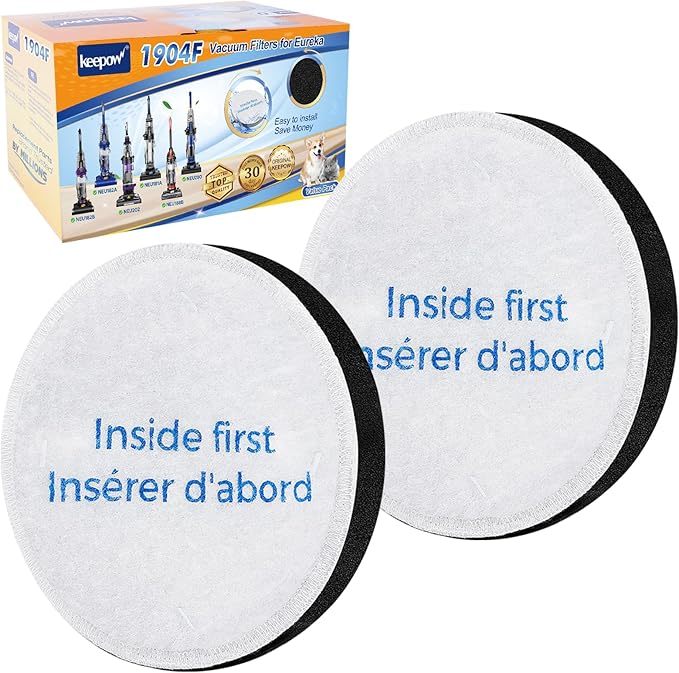 KEEPOW Vacuum Filter Replacement Compatible With Eureka Powerspeed NEU180 NEU180C NEU182A NEU182B NEU12CT NEU186 NEU188 NEU188A NEU190 NEU192A, E10s, E20 Plus, Part #E0202, 2 Pack