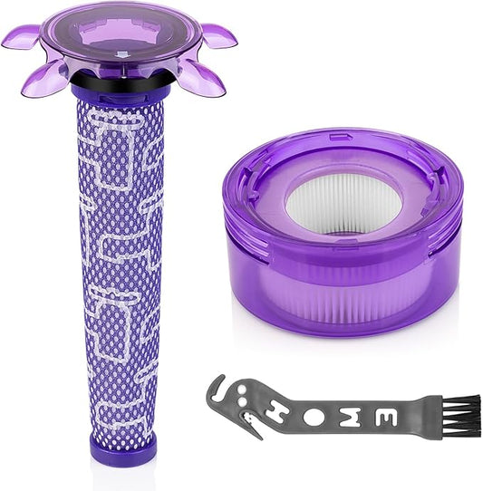 Upgraded V8 Replacement Filter Compatible with Dyson New Version V8 Cordless Vacuum, V8 Animal Extra SV25, SV10, V8 FOCUS Mattress, Car+Boat handheld, Replace Part #965661-05 & 967478-05