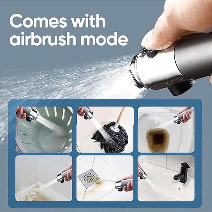 Shower Drops Head Filtered Showerhead With Five Filters,Filtered Shower Head With Handheld,High Pressure Turbo Showerhead,Reusable,Adjustable Settings With Hose 5-piece set