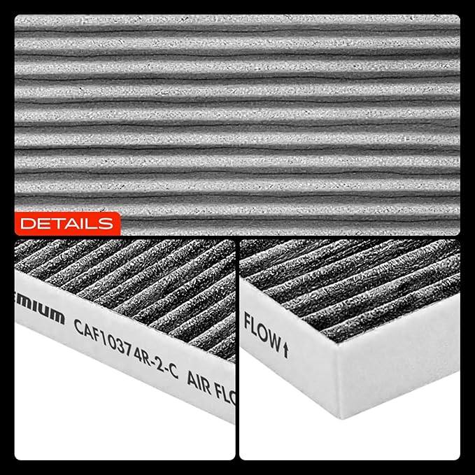 A-Premium 2-PC Cabin Air Filter with Activated Carbon Compatible with Toyota, Dodge & Pontiac Models - Tacoma 2005-2023, Dart 2013-2016, Vibe 2003-2008