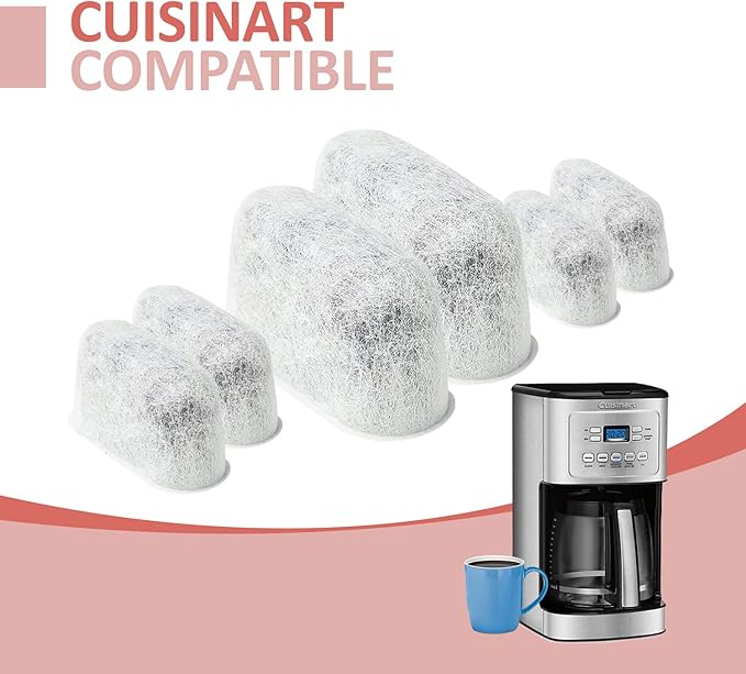 Pack of 6 Replacement Charcoal Water Filters for Cuisinart Coffee Machines - Compatible with Newer & Older Models
