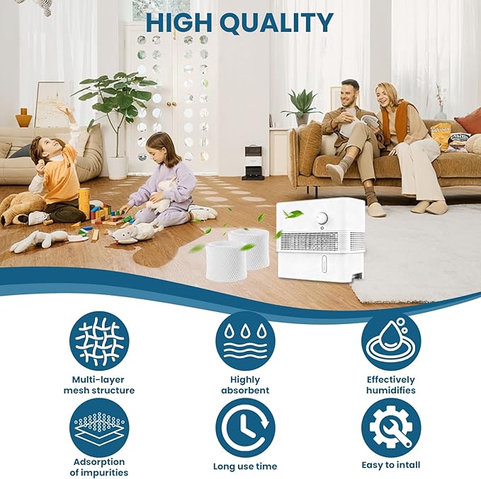 Humidifier Filter PSU10E1BB (2 Pack), Humidifier Wicking Filter Replacement Compatible with Pelonis Humidifier PSU10E1BB, PSU10E1WW, PSU10E2FBB and PSU10E2FWW