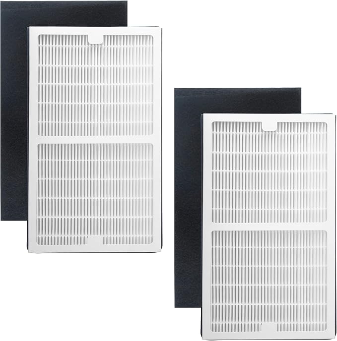 Gekufa Replacement Filters C Compatible with Idylis IAF-H-100C, IAP-10-200, IAP-10-280 Air Purifiers Include 2 Filters & 2 Carbon Filters