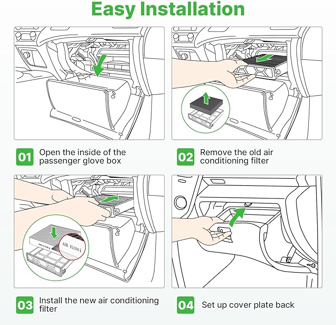 2*Engine Air Filters+1*Cabin Air Filter Fit for 2022-2025 2026 Toyota Tundra 3.5L, 2023-2025 2026 Sequoia 3.5L Engine Air Filter Replacement Accessories 17801F4010 87139-50110