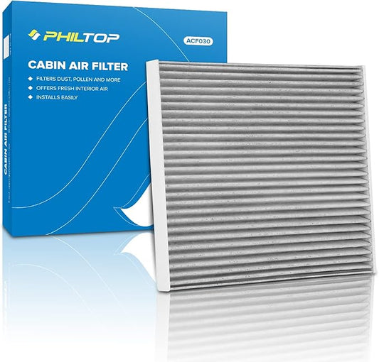 PHILTOP HEPA Cabin Air Filter w/Activated Carbon, Compatible with CF12000 Jeep Cherokee 2014-2018, Chrysler 200 2015-2017, Filter Up Dust Pollen Odor