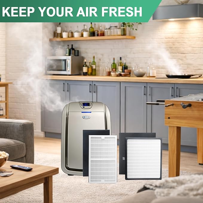 Gekufa Replacement Filter C + D Compatible with Idylis IAP-10-280, for Idylis Air Purifiers Include 1C+1D Filter each & 2 Carbon Filters