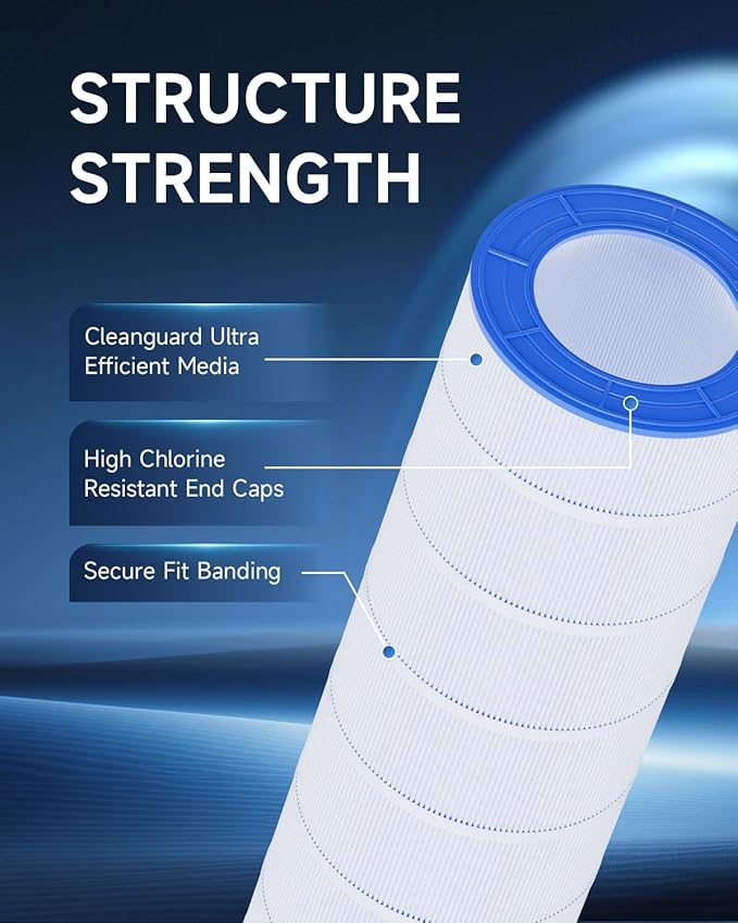 AQUALTRA Pool Filter Compatible with CC150, PAP150, CCRP150, PAP150-4, Ultral-C4, PP-C4, C-9415, R173216, FC-0687, 150 sq. ft. 31 1/8" x10 1/16" 2 Pack