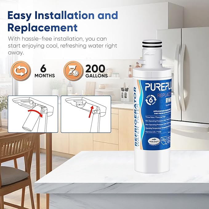 PUREPLUS ADQ747935 NSF 53&42 Certified Replacement for LT1000P LT1000 Kenmore Elite 9980 LT1000PC, MDJ64844601 ADQ74793501, LMXS28626S, LFXS26973S, LT120F Refrigerator Water and Air Filter, 3Pack