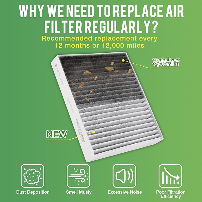 Cabin & Engine Air Filter Fit for 2017-2024 Nissan Titan V8 5.6L Activated Carbon Cabin Filter Replace#CF10743 16546-EZ31A Car Accessories