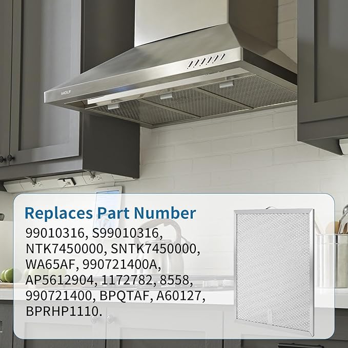2 Pack S99010316 Range Hood Grease Filter 11 1/4" x 11 3/4", Compatible with Broan Nutone Ken-more WA6500 QT20000 Vent Range Hood, Aluminum Filter Replaces 99010316 WA65AF NTK7450000