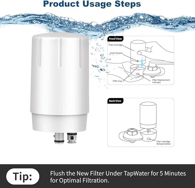 Faucet Filter Cartridges, Replacement for Brita® Faucet Filter 36311 On Tap Water Filtration System Compatible with Brita®Replacement Filters, 36313, FR-200, FF-100 White (Pack of 3)
