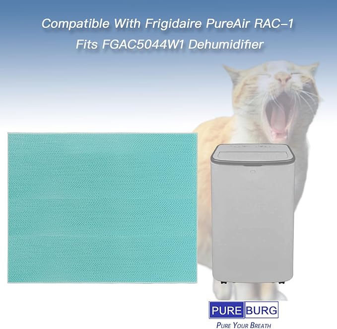 PUREBURG Replacement Filter Compatible With Frigidaire PureAir RAC-1 & FRPARAC1 Fits FGAC5044W1 Dehumidifier, Pack of 2