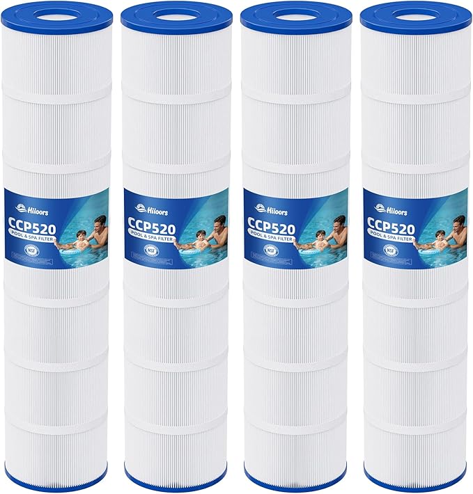 CCP520 Pool Filter Cartridges 4 Pack, Compatible with Pentair Clean & Clear Plus 520, Replace Pentair R173578, Pleatco PCC130, 520 sq.ft, Heavy Duty 5 oz+ Trilobal Fabric