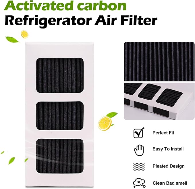 6 Pack PAULTRA2 Refrigerator Air Filter Compatible with Frigidaire PAULTRA2 Pure Air Ultra 2, PureAir Ultra II, and Electrolux Refrigerators 242047805, 5303918847, EAP12364179
