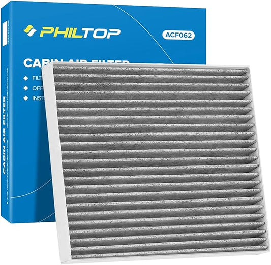 PHILTOP HEPA Cabin Air Filter w/Activated Carbon, Compatible with CF10370 Ford Mustang 2005-2014, Carbon Filter Up Dust Pollen Odor