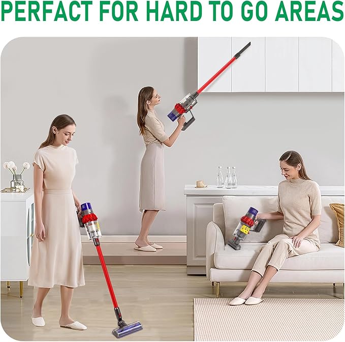 Replacement Wand Tube Quick Release Compatible with Dyson V15 V11 V10 V8 V7 Vacuum Accessories Parts, 28.7in Extension Cleaner Attachment for Home Office (Red)
