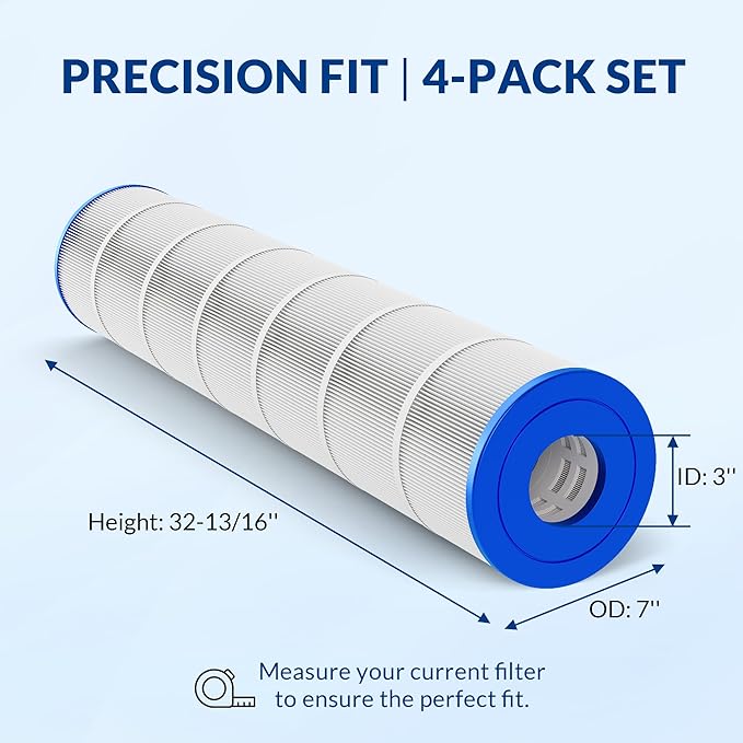 Pro Series Pool Filter Cartridge, 3oz Trilobal Fabric, Replacement for Hayward CX1280XRE PA131 Unicel C-7494 Filbur FC-1227, Compatible with SwimClear C5030 C5000, 524 Sq. Ft. 4-PK