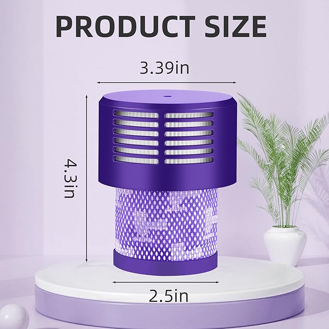 APPLIANCEMATES V10 Filter Replacement for Dyson Cyclone V10 Series,V10 Animal,SV12,V10 Absolute,V10 Total Clean Cordless Stick Vacuum Part no.969082-01 (4 Park)