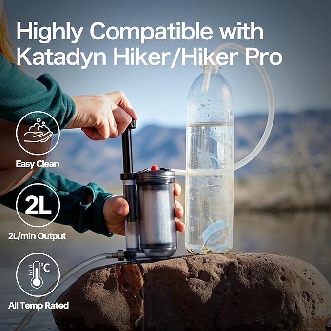 Water Filter Replacement Cartridge for Katadyn Hiker Water Filter Systems - 200 Gallons Capacity, Taste Improvement, Water Replacement Filter for Camping, Hiking, Backpacking
