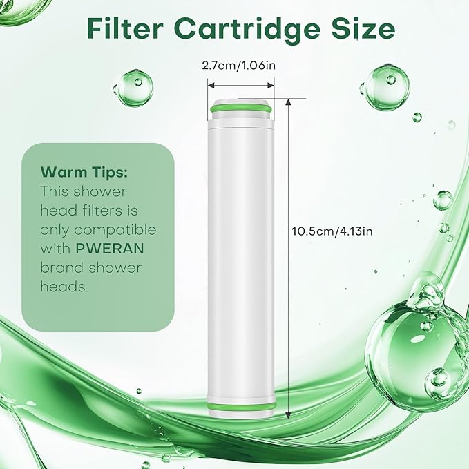 PWERAN Shower Filter for Handheld Shower Head, 2 Pack 18 Stage Replacement Filters for Hard Water Remove Chlorine and Harmful Substances