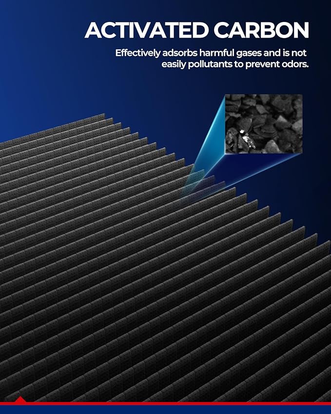 KAX HEPA Cabin Air Filter with Activated Carbon, CF12237 Replacement for Nissan Versa 2012-2019, Versa Note 2014-2018, NV200 2017-2021