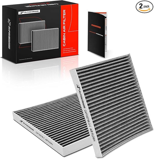 A-Premium 2-PC Cabin Air Filter with Activated Carbon Compatible with Toyota, Dodge & Pontiac Models - Tacoma 2005-2023, Dart 2013-2016, Vibe 2003-2008