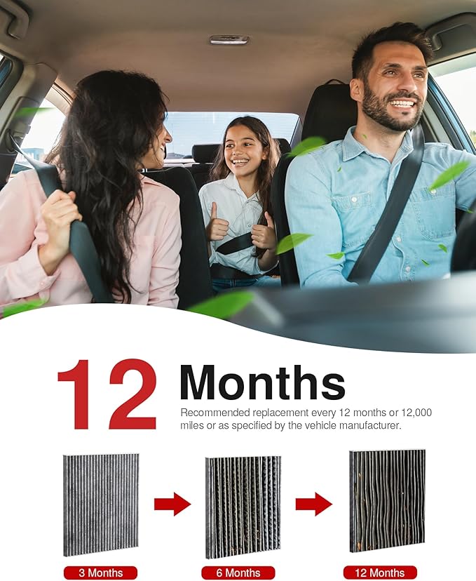 Puroma Cabin Air Filter with Activated Carbon, Replacement for CF11643, Compatible with Audi A3/Q3/S3/TT Quattro, Atlas, GTI, Golf, Jetta, Tiguan